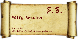 Pálfy Bettina névjegykártya